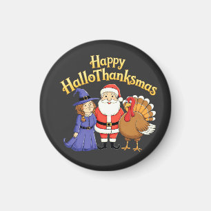 Íman Feliz HalloThanksmas Amantes Design - Hallow perfe