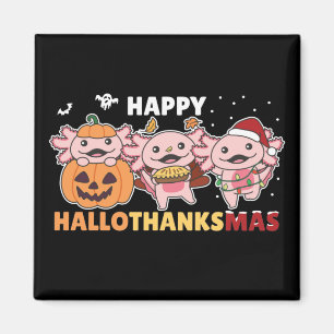 Íman Feliz Hallothanksmas Axolotls Mães de Natal Axolot