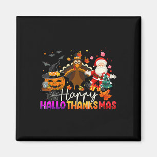 Íman Feliz Hallothanksmas Engraçado Halloween Dia de Aç