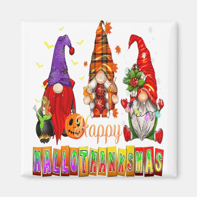 Íman Feliz Hallothanksmas Gnomos Obrigados do Dia das B (Frente)