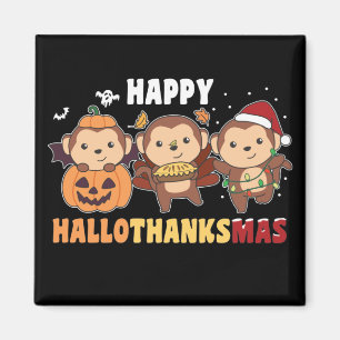 Íman Feliz Hallothanksmas Macacos Macacos de Natal Magn