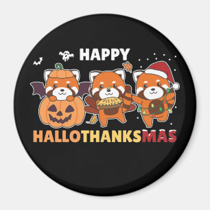 Íman Feliz Hallothanksmas Pandas Natal Red Panda Mães