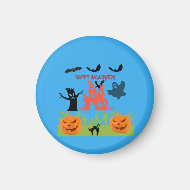 Íman Feliz Halloween Assombrado (Frente)