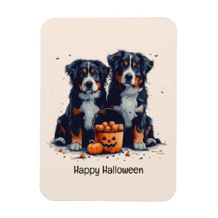 Íman Feliz Halloween Bernarês Cães de Montanha Pumpkin