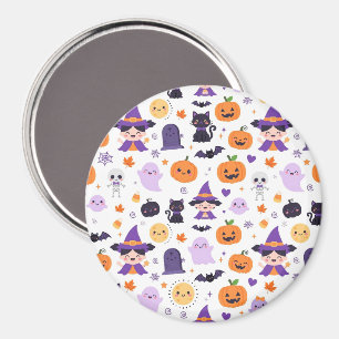 Íman Feliz Halloween Bruxas Fantasmas Gatos Morcegos Ab