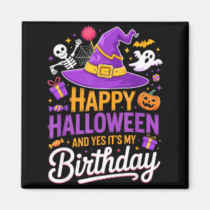 Íman Feliz Halloween E Sim É Meu Aniversário Chapéu De 