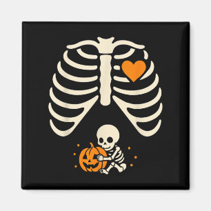 Íman Feliz Halloween Grávida Bebê Skeleton Spookies Sea