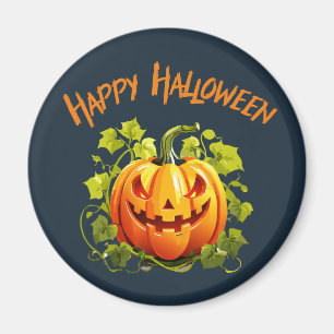 Íman Feliz Halloween Jack-O-Lantern Na Videira