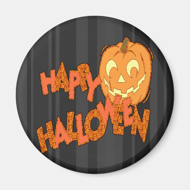 Íman Feliz Halloween Jack o lanterna (Frente)