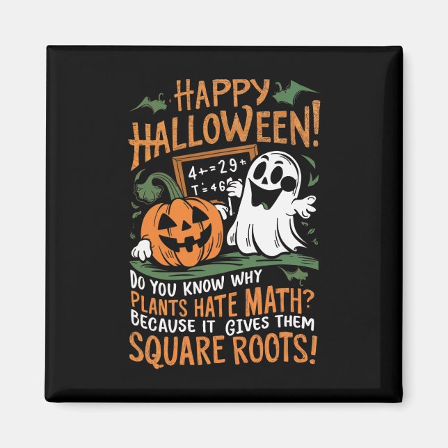 Íman Feliz Halloween - Professor de Matemática, Cientis (Frente)