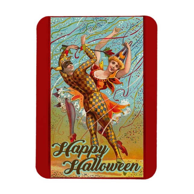 Íman Feliz Halloween Retro Poster (Vertical)