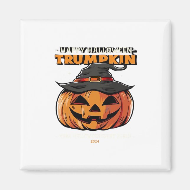 Íman Feliz Halloween Trumpkin Clássico (Frente)