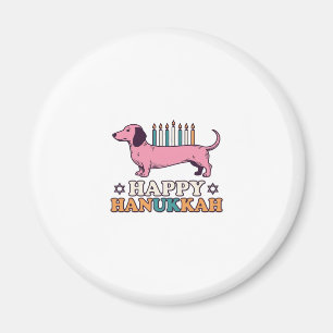 Íman Feliz Hanukkah Dachshund Menorá Camisa de Cachorro