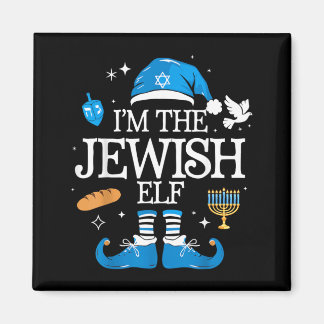 Íman Feliz Hanukkah Família de Elfos Judeus Grupo Natal