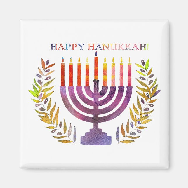 Íman Feliz Hanukkah Magnets (Frente)