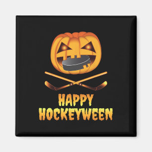 Íman Feliz Hockeyween Hóquei Abóbora Comendo Disco Engr
