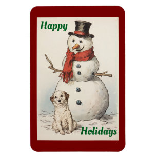 Íman Feliz Holidays Snowman Fotografia Flexível