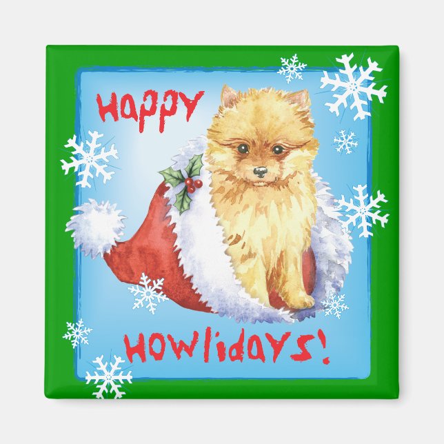 Íman Feliz Howliday Pomeranian (Frente)
