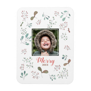 Íman Feliz Inverno Woodland Foto de Natal Magnet
