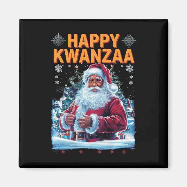 Íman Feliz Kwanzaa Feliz Natal Africano Hoi (Frente)