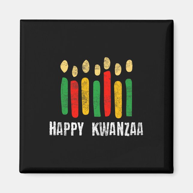 Íman Feliz Kwanzaa Kinara Sete Princípios Velas Pan (Frente)