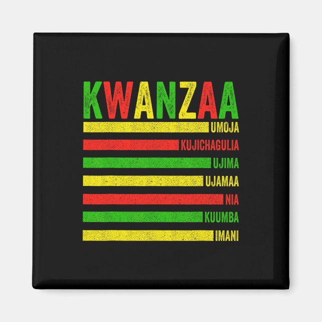 Íman Feliz Kwanzaa Sete Princípios De Homens Kwanzaa (Frente)