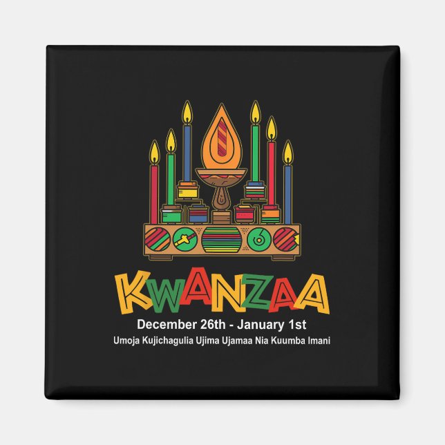 Íman Feliz Kwanzaa Sete Princípios De Kwanzaa - Kinara (Frente)