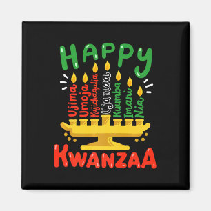Íman Feliz Kwanzaa Sete Princípios Kinara Velas Homens
