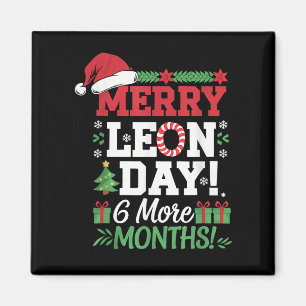 Íman Feliz Leon Day Noel Para Trás Engraçado Coun de Na