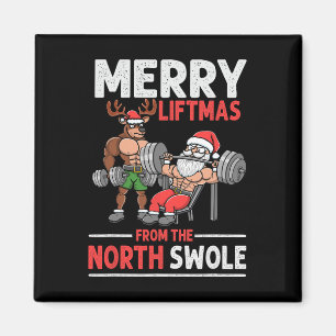 Íman Feliz Liftmas Do Peso Dos Papais noeis Musculares