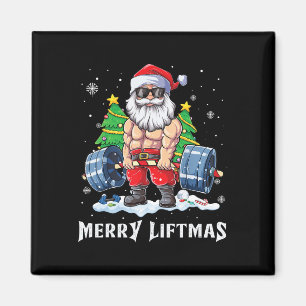 Íman Feliz Liftmas Engraçado Noel Claus Peso da Malhaçã