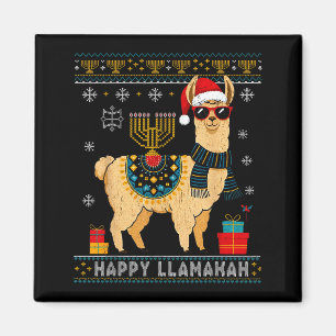 Íman Feliz Llamakah Engraçado Camiseta Feia de Hanukkah