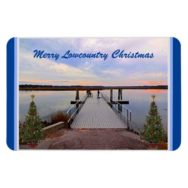 Íman Feliz Lowcountry Christmas Bluffton Carolina do Su (Horizontal)
