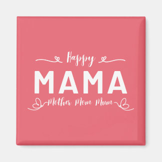 Íman Feliz MAMA - Mãe Mãe Mãe Escrevendo Branca