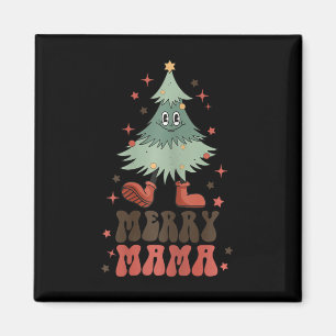 Íman Feliz Mama Retrora Árvore de Natal Rosto Matchi