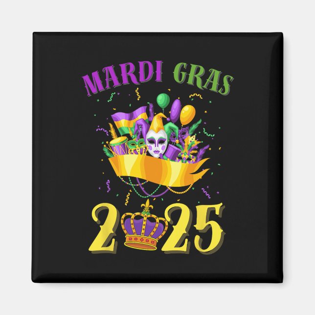 Íman Feliz Mardi Gras 2025 Tee Carnaval 2025 (Frente)