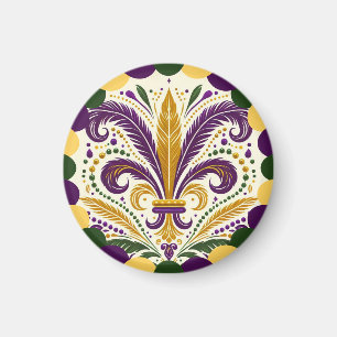 Íman Feliz Mardi Gras fleur-de-lis