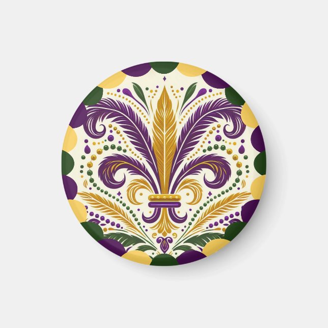 Íman Feliz Mardi Gras fleur-de-lis (Frente)