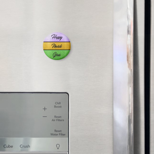 Íman Feliz Mardi Gras roxo de ouro b (In Situ (Fridge))