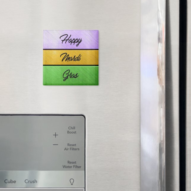Íman Feliz Mardi Gras roxo de ouro b (In Situ (Fridge))