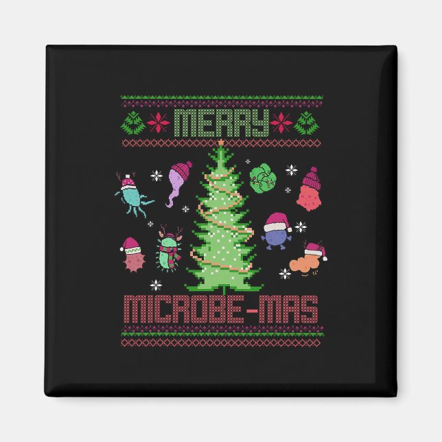 Íman Feliz Microbe-mas Microbiologia Cientistas Natal (Frente)