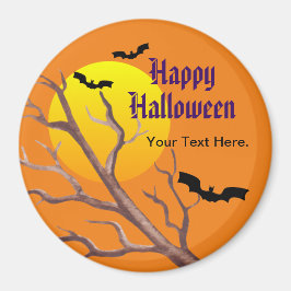 Íman Feliz Morcego De Halloween E Lua