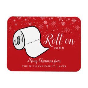 Íman Feliz Natal Alegre Nome da Família Rola Ano Novo