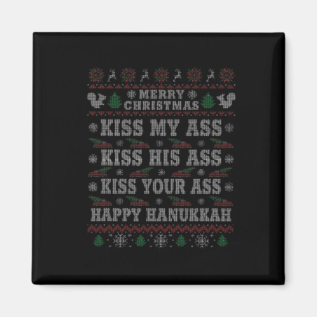 Íman Feliz Natal Beija Meu Feliz Chanucá (Frente)