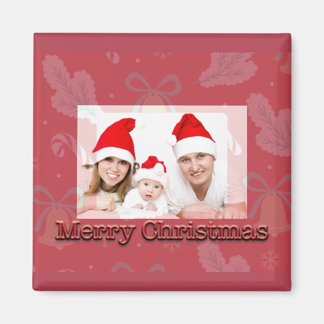 Íman Feliz Natal Bells com Imagem (Frente)