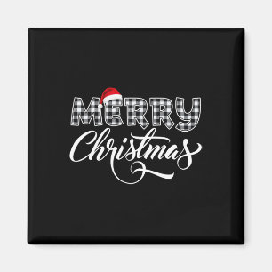 Íman Feliz Natal Buffalo Black E White Xadrez Para