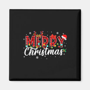 Íman Feliz Natal Buffalo Xadrez Red Papai noel Matat