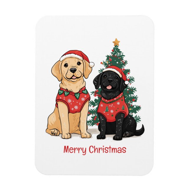 Íman Feliz Natal Cães Labrador Retriever (Vertical)