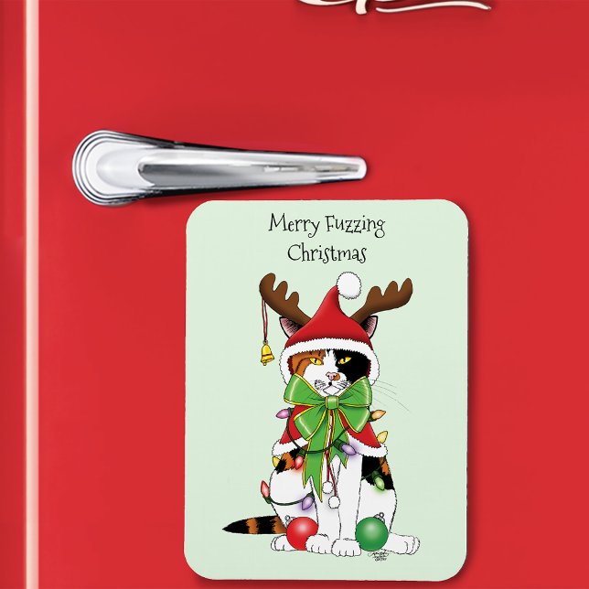 Íman Feliz Natal Calico Cat (Criador carregado)