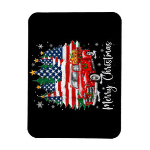 Íman Feliz Natal Caminhão Vermelho Antigo Bandeira dos 
